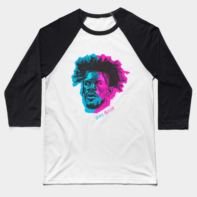 Jimmy Butler Sketch Baseball T-Shirt by EBDrawls